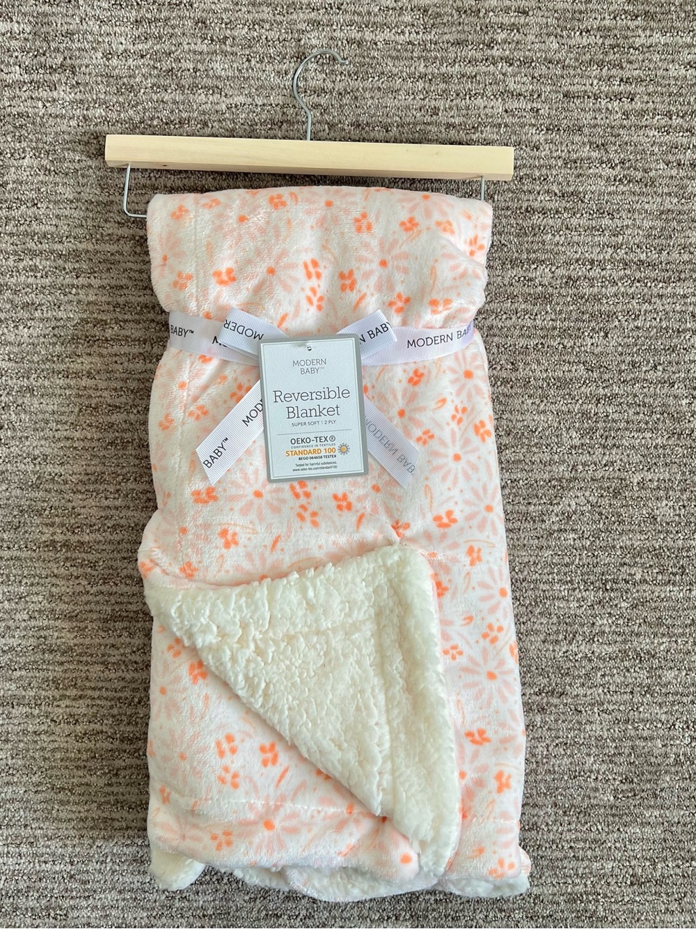 NWT Modern Baby Neon Floral Baby Blanket